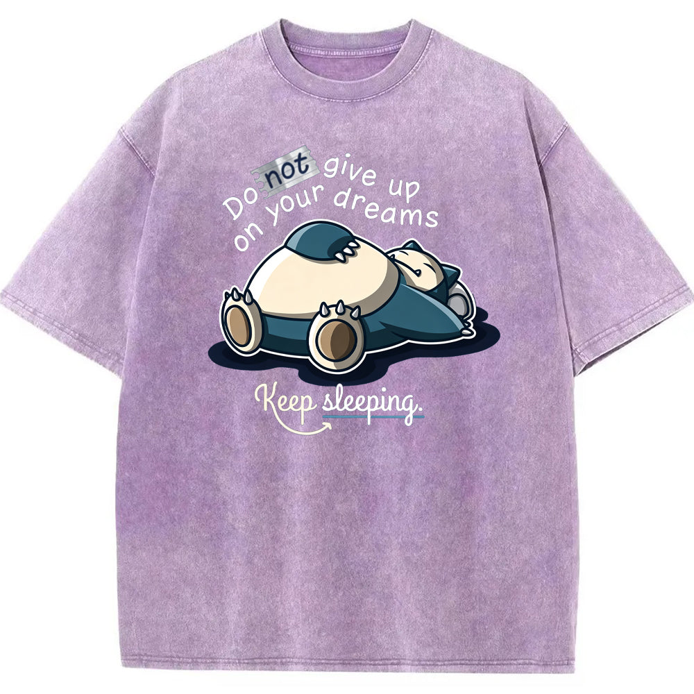Sleepy Snorlax Quote Cartoon Tee | Pokemon Anime