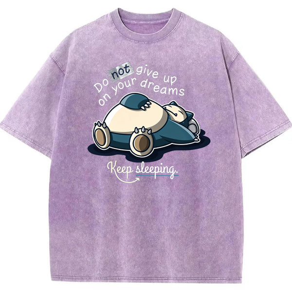 Sleepy Snorlax Quote Cartoon Tee | Pokemon Anime