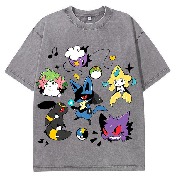 Classic Mix Lucario Collection Cartoon Tee | Pokemon Anime