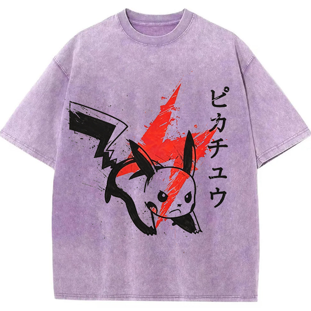 Ink Art Pikachu Splash Graphic Tee | Pokemon Anime
