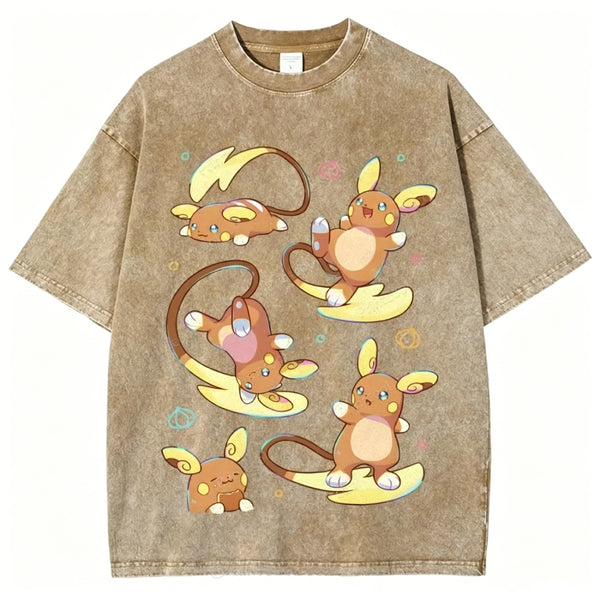 Raichu Possesses Electricity And Superpowers Unisex Vintage Washed Tee
