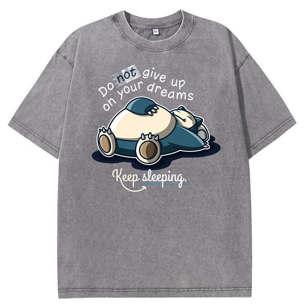 Sleepy Snorlax Quote Cartoon Tee | Pokemon Anime