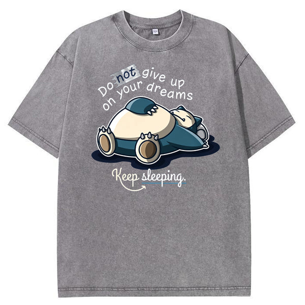 Sleepy Snorlax Quote Cartoon Tee | Pokemon Anime