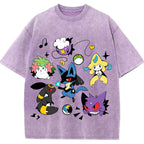 Classic Mix Lucario Collection Cartoon Tee | Pokemon Anime