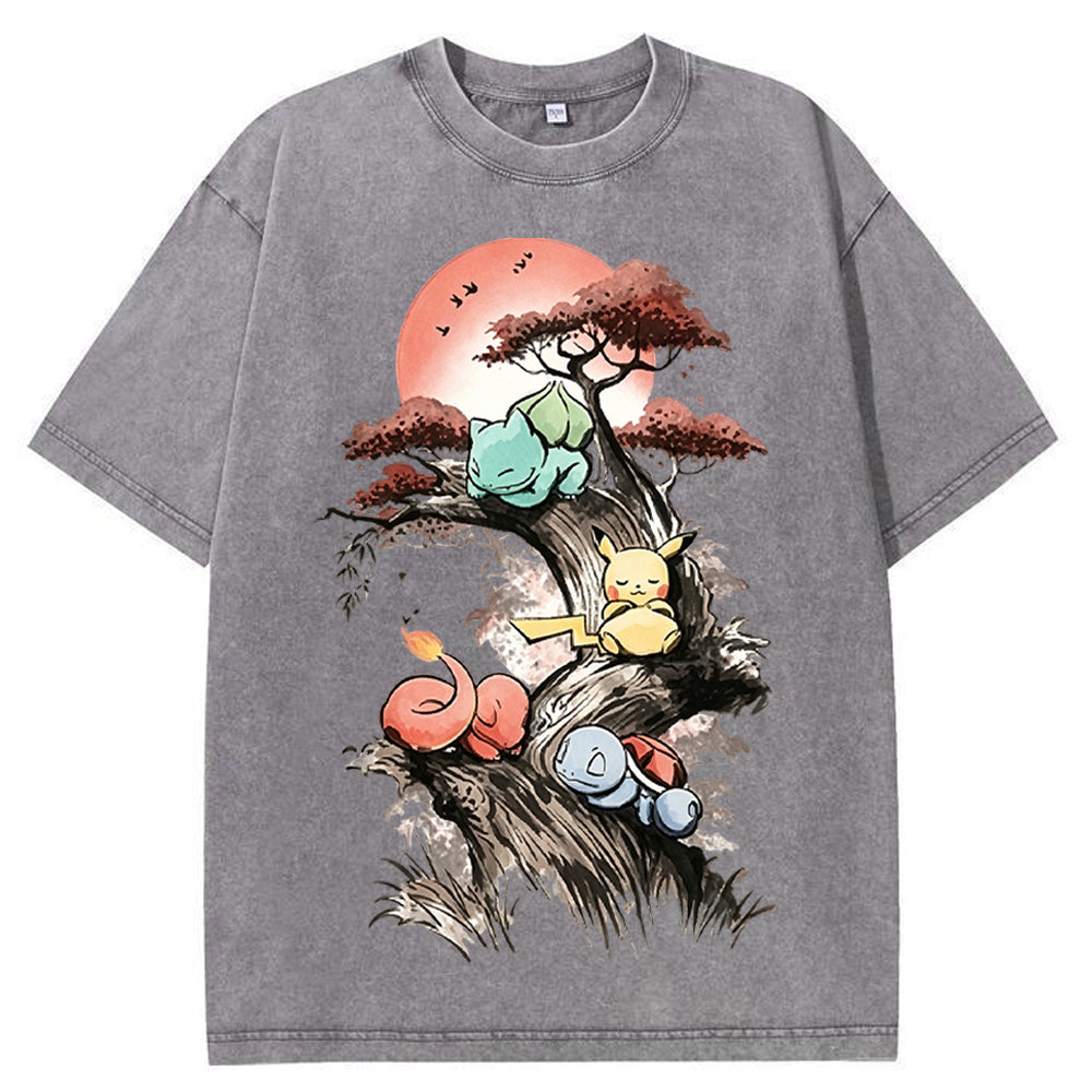 Bonsai Starters Sunset Vintage Tee | Pokemon Anime