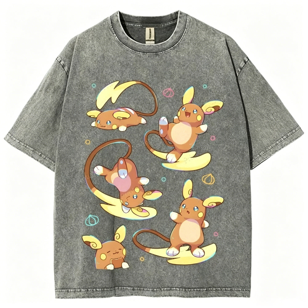 Raichu Possesses Electricity And Superpowers Unisex Vintage Washed Tee
