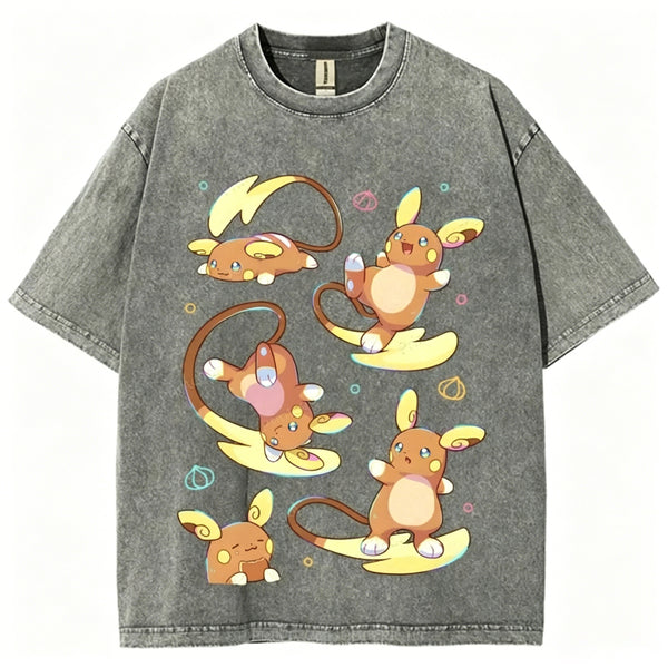 Raichu Possesses Electricity And Superpowers Unisex Vintage Washed Tee