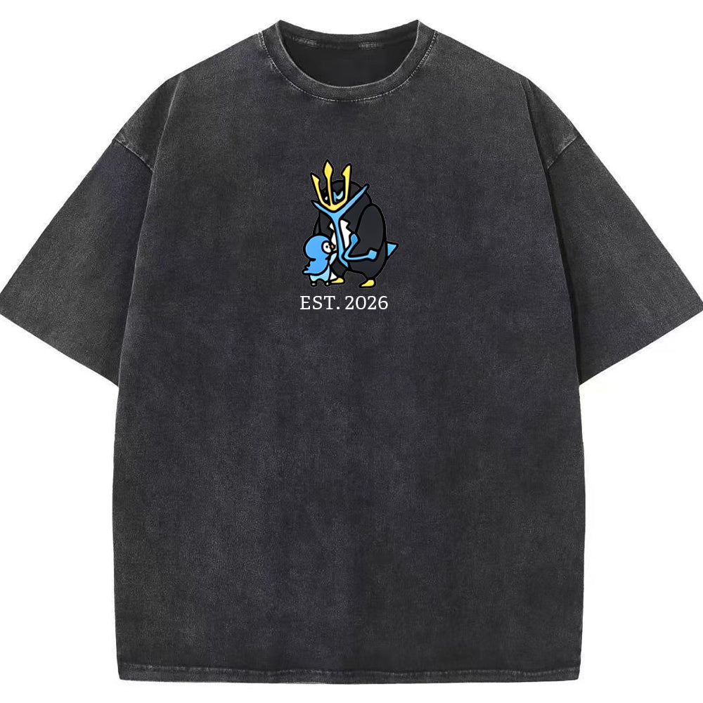 Cute Parent & Kid Empoleon Vintage Washed T-Shirt Main image