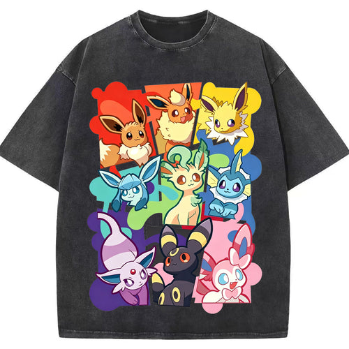 Full Eeveelutions Collage Chest Print Tee | Pokemon Anime