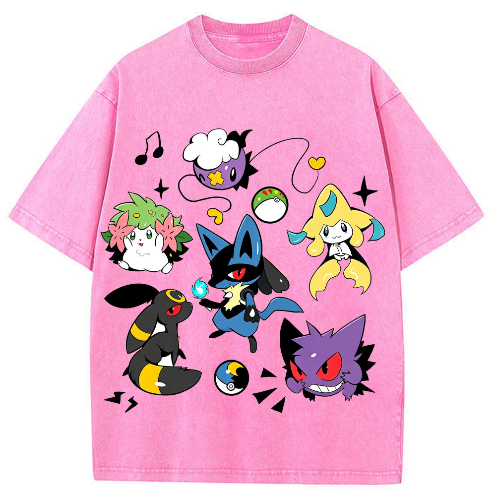 Classic Mix Lucario Collection Cartoon Tee | Pokemon Anime