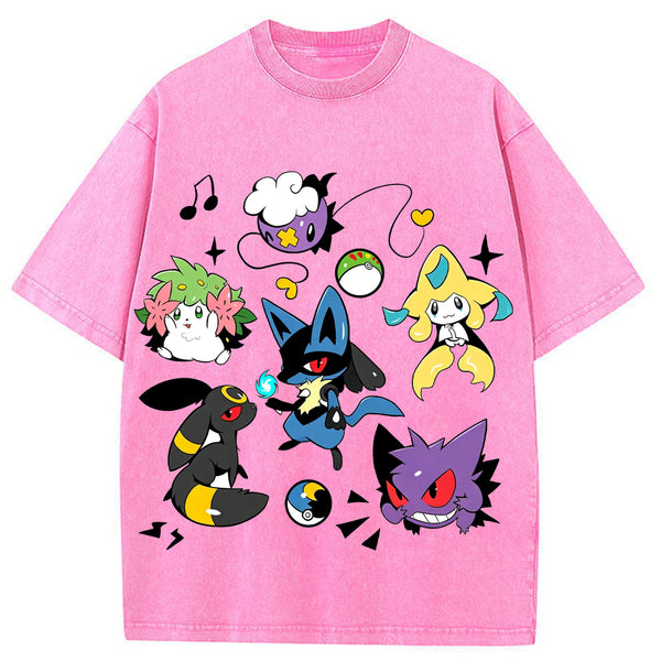 Classic Mix Lucario Collection Cartoon Tee | Pokemon Anime