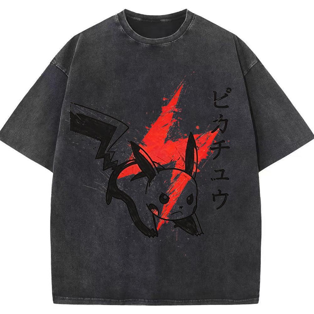 Ink Art Pikachu Splash Graphic Tee | Pokemon Anime