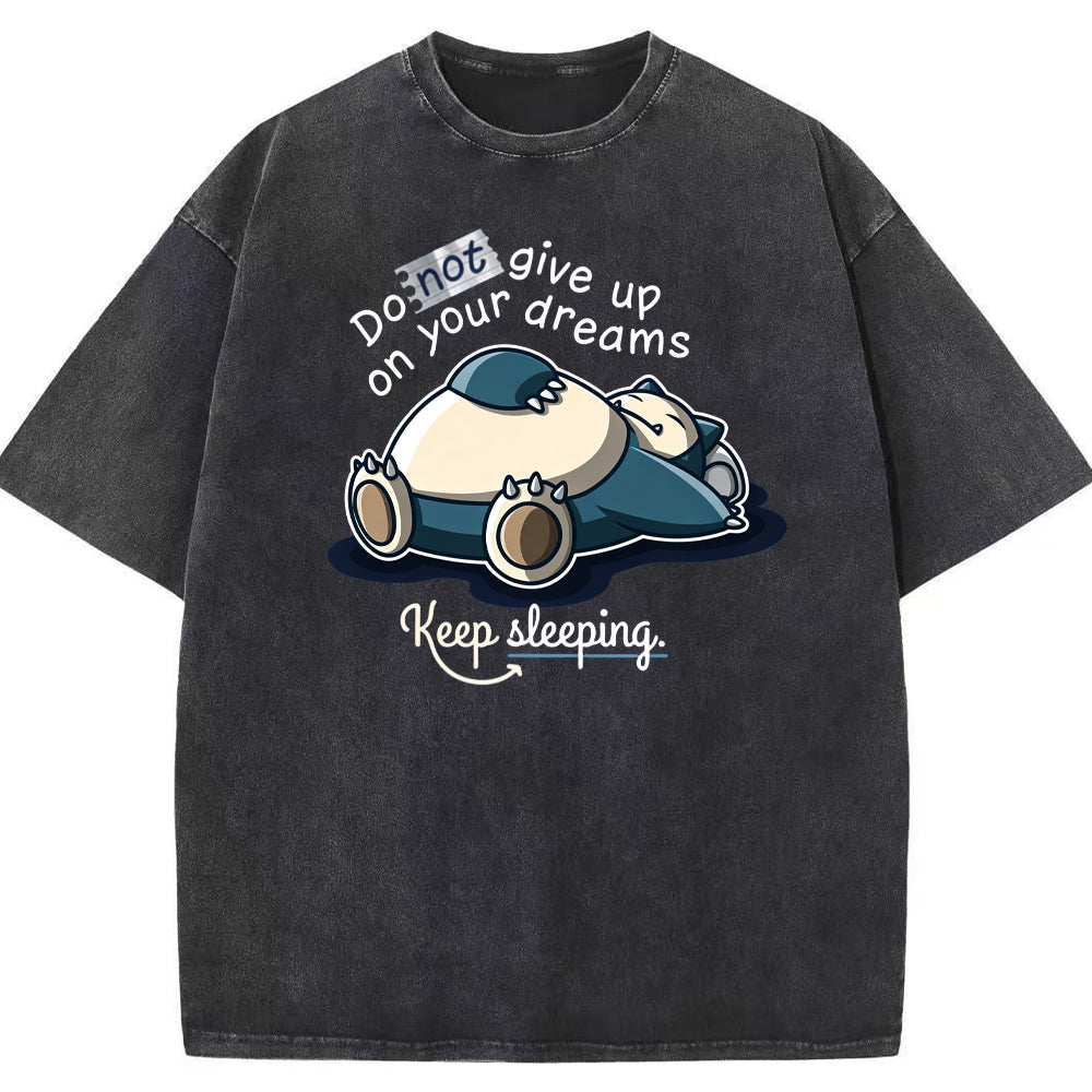 Sleepy Snorlax Quote Cartoon Tee | Pokemon Anime