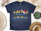 Custom Poke Dad Shirt, Personalized Kids Names, Father's Day Gift Tee