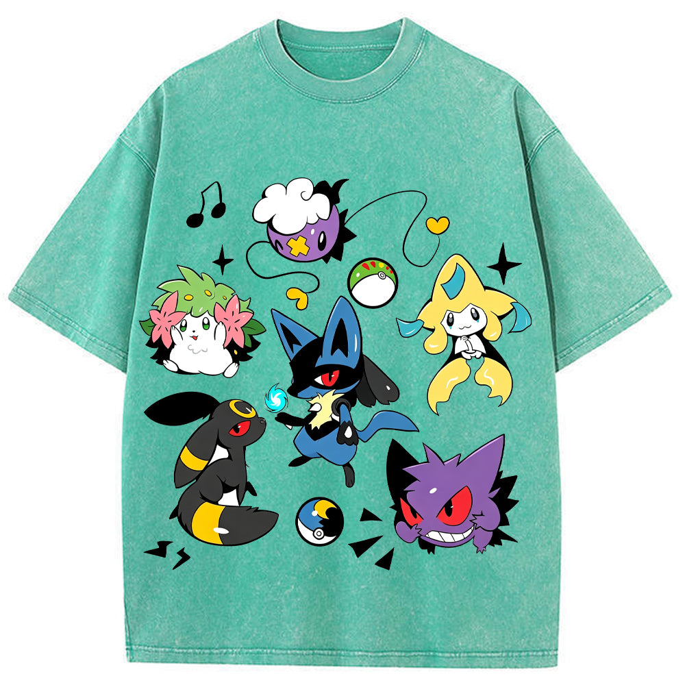 Classic Mix Lucario Collection Cartoon Tee | Pokemon Anime