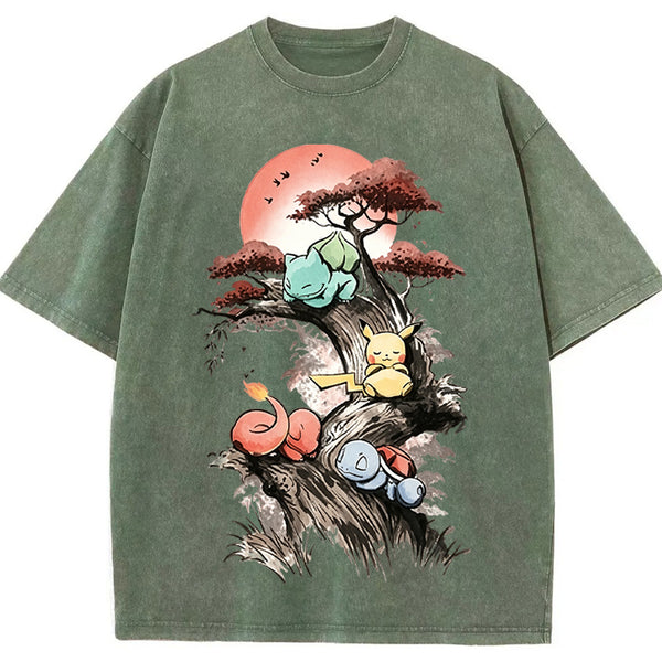 Bonsai Starters Sunset Vintage Tee | Pokemon Anime