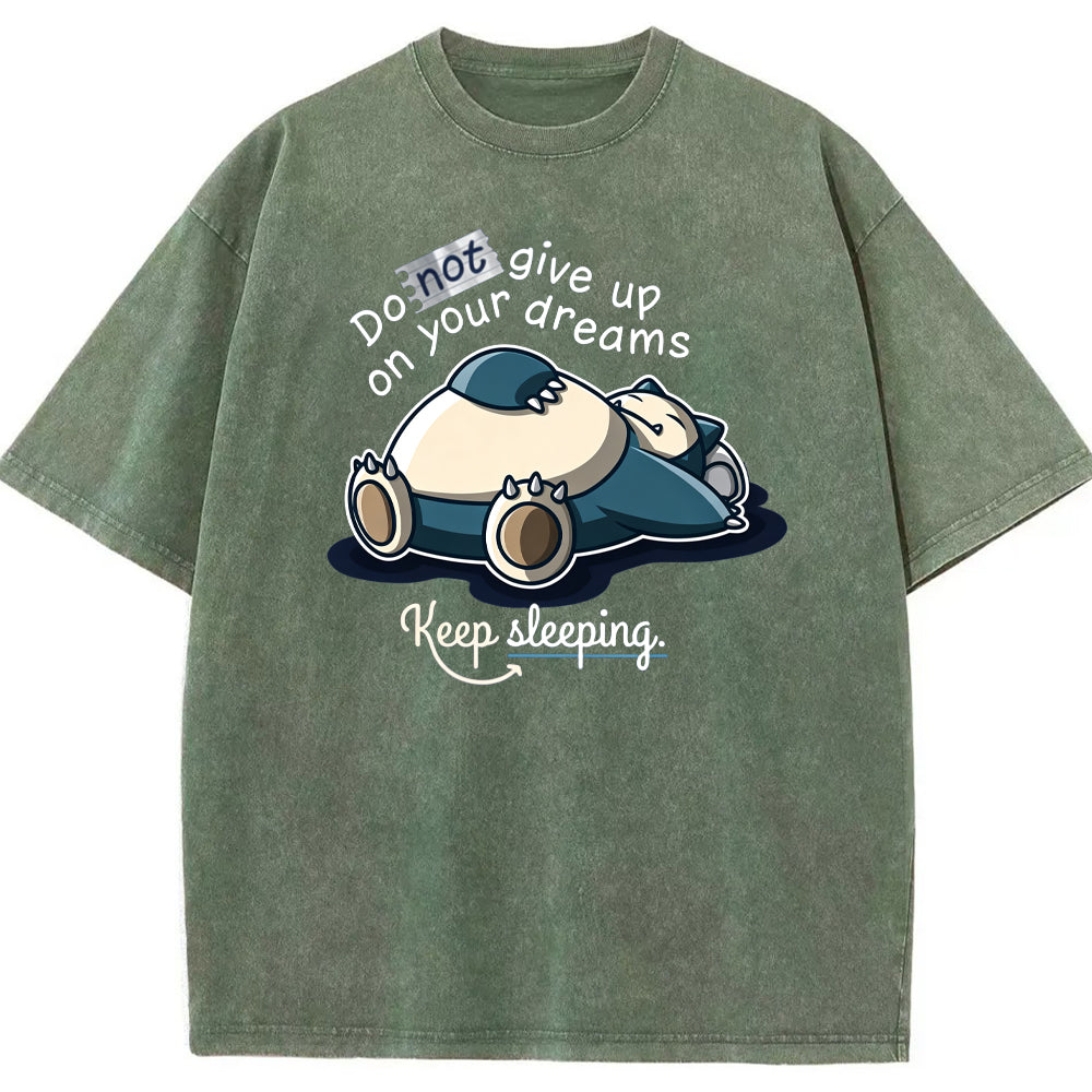 Sleepy Snorlax Quote Cartoon Tee | Pokemon Anime