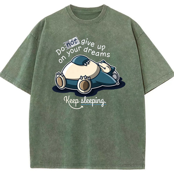 Sleepy Snorlax Quote Cartoon Tee | Pokemon Anime