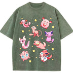 Pink Star Fairy Pokemon Group Cartoon Tee | Pokemon Anime