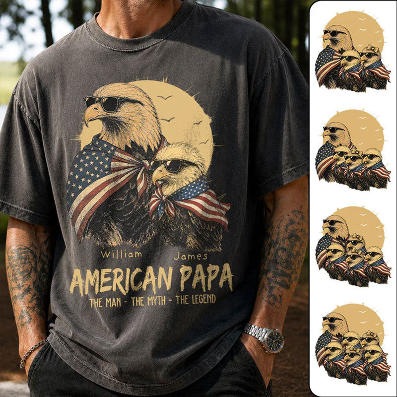 American Dad The Man The Myth The Legend, Personalized Papa T-Shirt Father's Day Main image