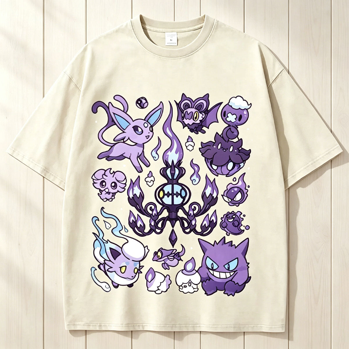 Ghost Type Pokémon Unisex Vintage Washed Tee