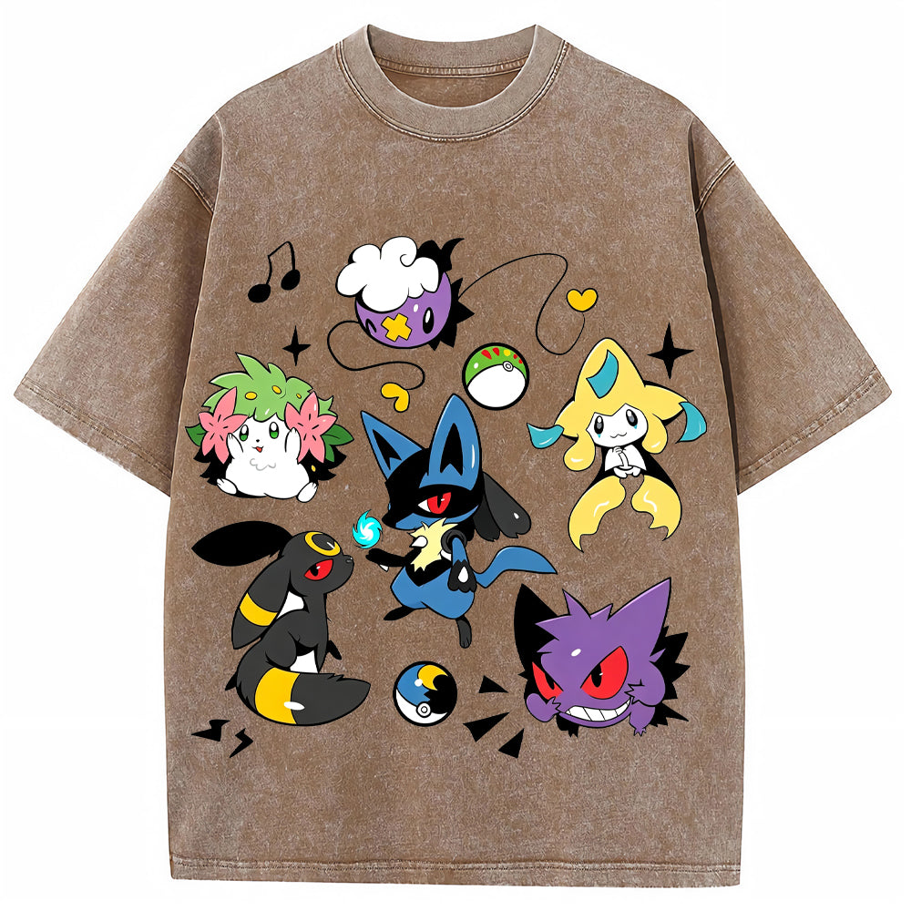 Classic Mix Lucario Collection Cartoon Tee | Pokemon Anime