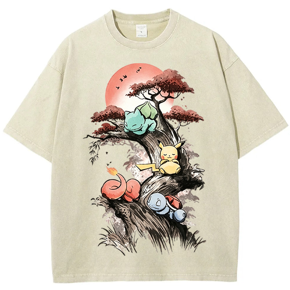 Bonsai Starters Sunset Vintage Tee | Pokemon Anime