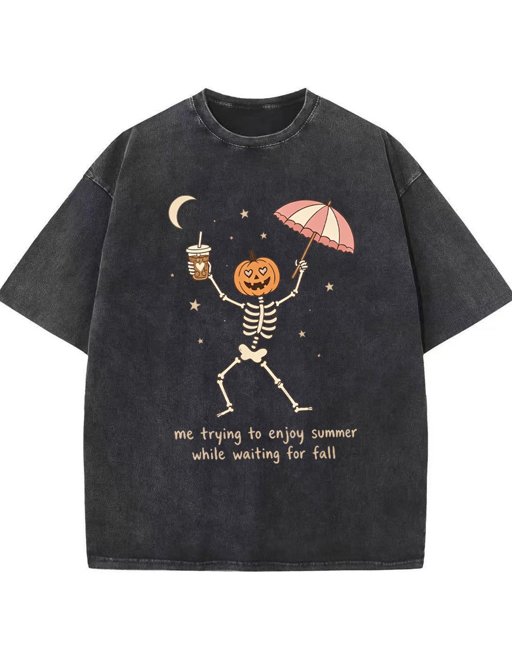 Waiting For Fall Funny Skeleton Halloween Shirt