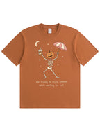Waiting For Fall Funny Skeleton Halloween Shirt