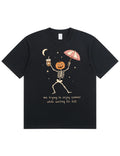 Waiting For Fall Funny Skeleton Halloween Shirt
