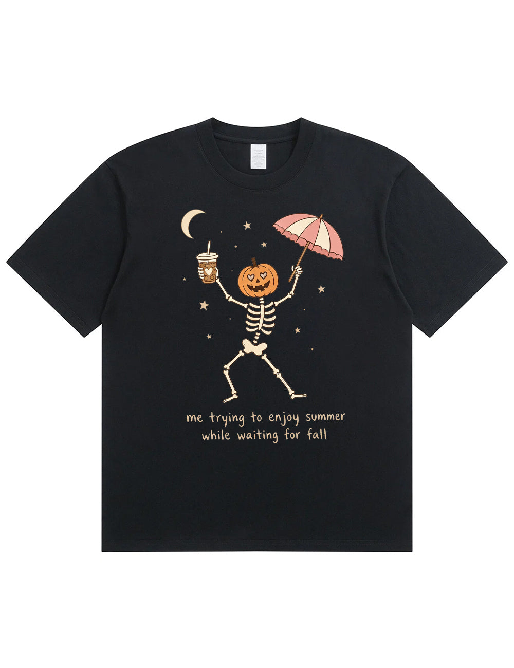 Waiting For Fall Funny Skeleton Halloween Shirt