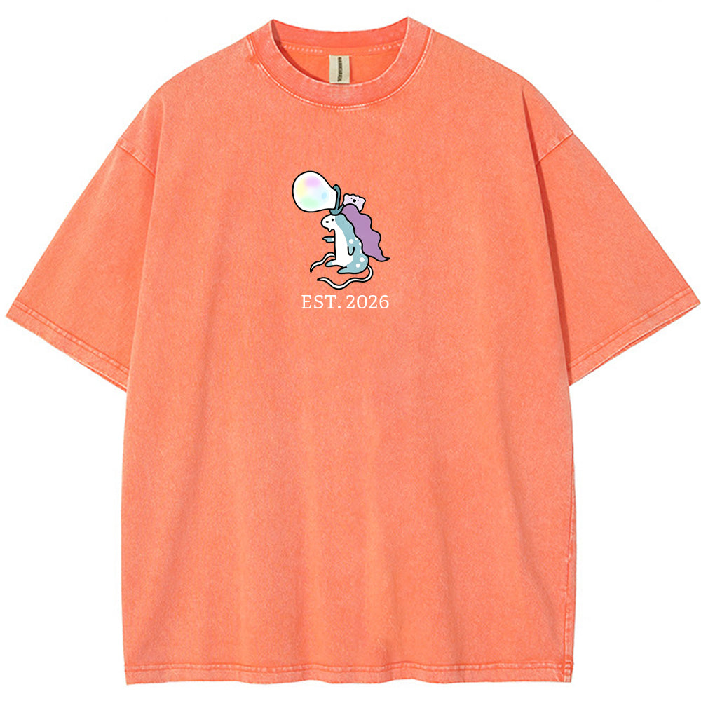 Cute Parent & Kid Horsea Vintage Washed T-Shirt