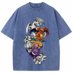 Grunge Sketch Dragon Ghost Group Wash Vintage Tee | Pokemon Anime