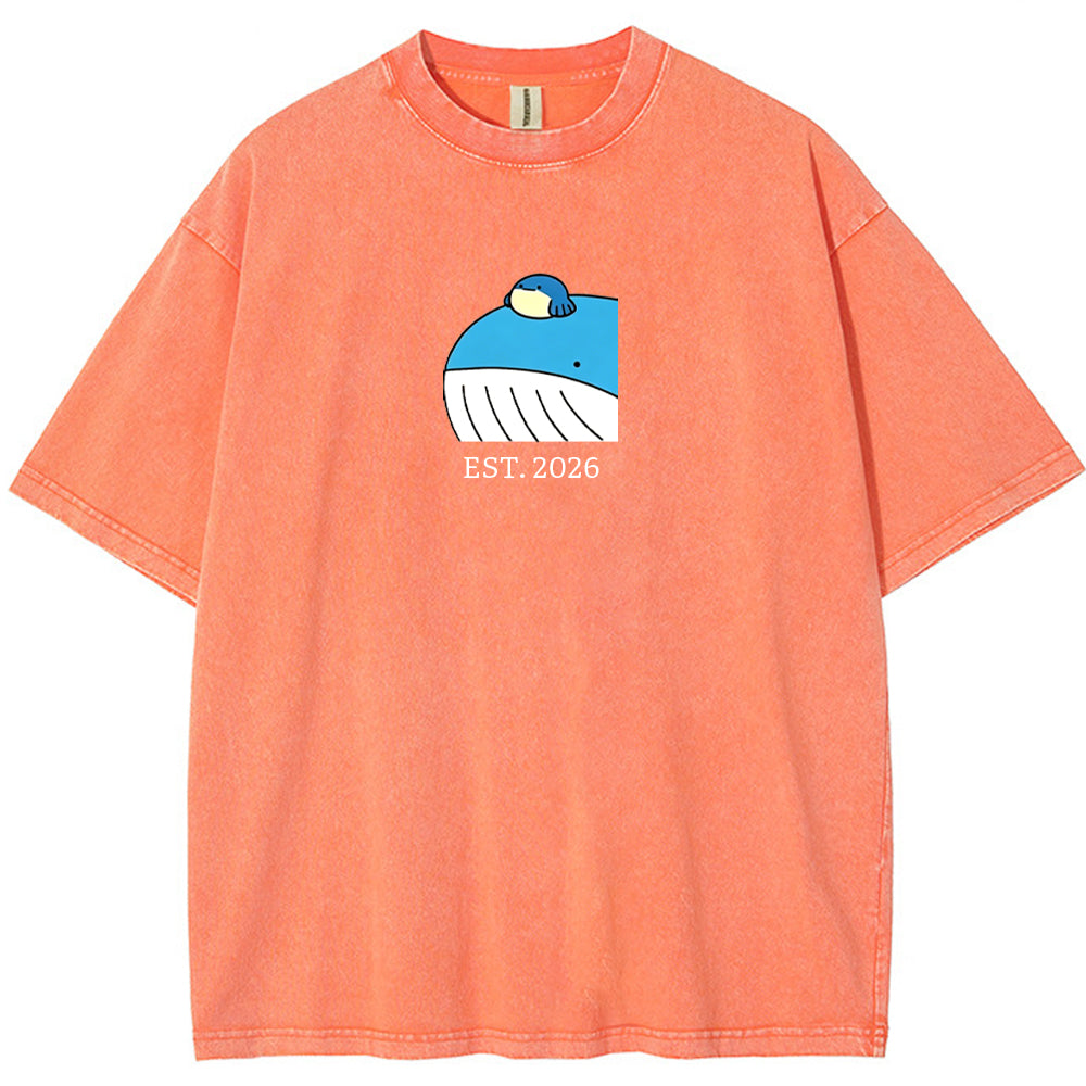 Cute Parent & Kid Wailord Vintage Washed T-Shirt