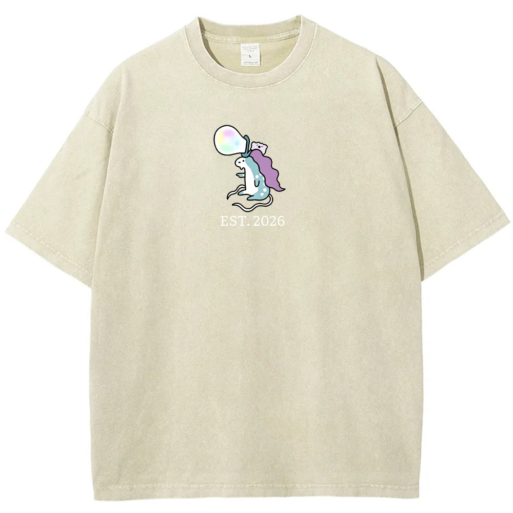 Cute Parent & Kid Horsea Vintage Washed T-Shirt