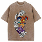 Grunge Sketch Dragon Ghost Group Wash Vintage Tee | Pokemon Anime