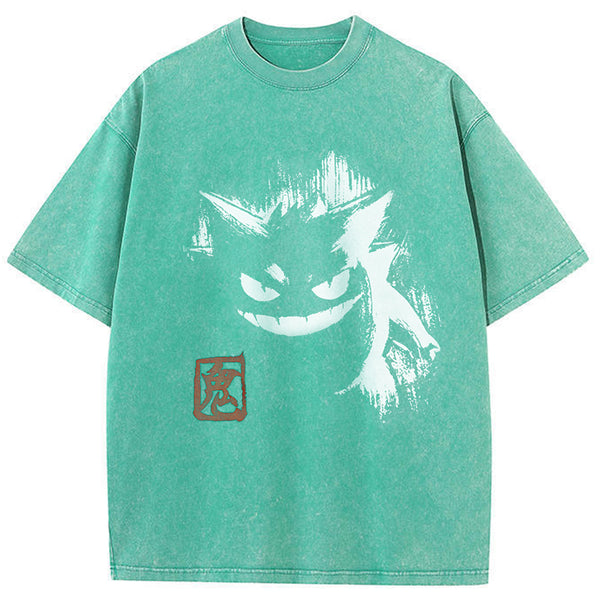 Ink Brush Gengar Stamp Vintage Tee | Pokemon Anime
