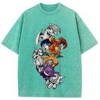 Grunge Sketch Dragon Ghost Group Wash Vintage Tee | Pokemon Anime