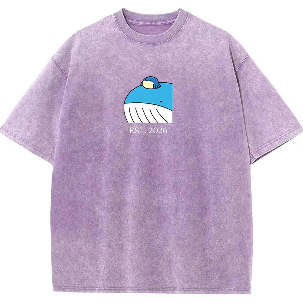 Cute Parent & Kid Wailord Vintage Washed T-Shirt