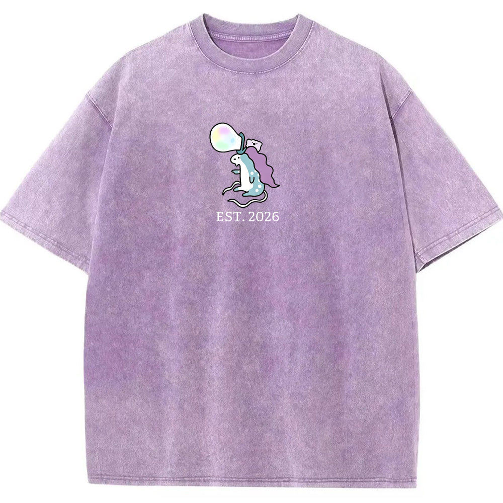 Cute Parent & Kid Horsea Vintage Washed T-Shirt