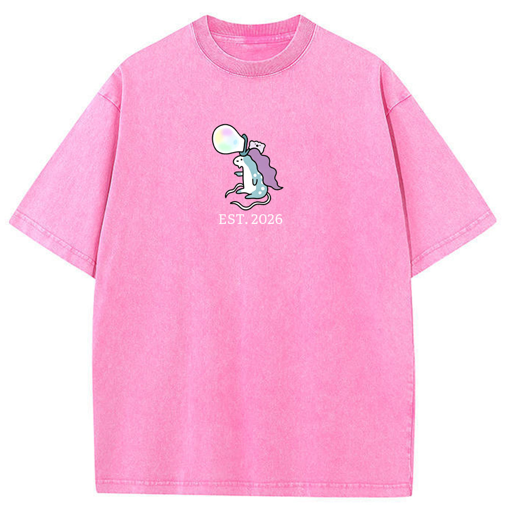 Cute Parent & Kid Horsea Vintage Washed T-Shirt