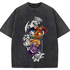 Grunge Sketch Dragon Ghost Group Wash Vintage Tee | Pokemon Anime