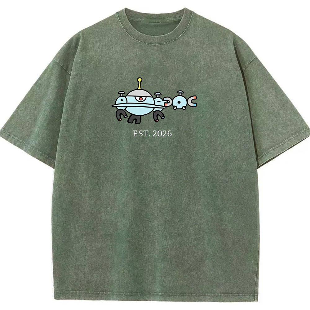 Cute Parent & Kid Magnemite Vintage Washed T-Shirt Secondary image