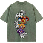 Grunge Sketch Dragon Ghost Group Wash Vintage Tee | Pokemon Anime
