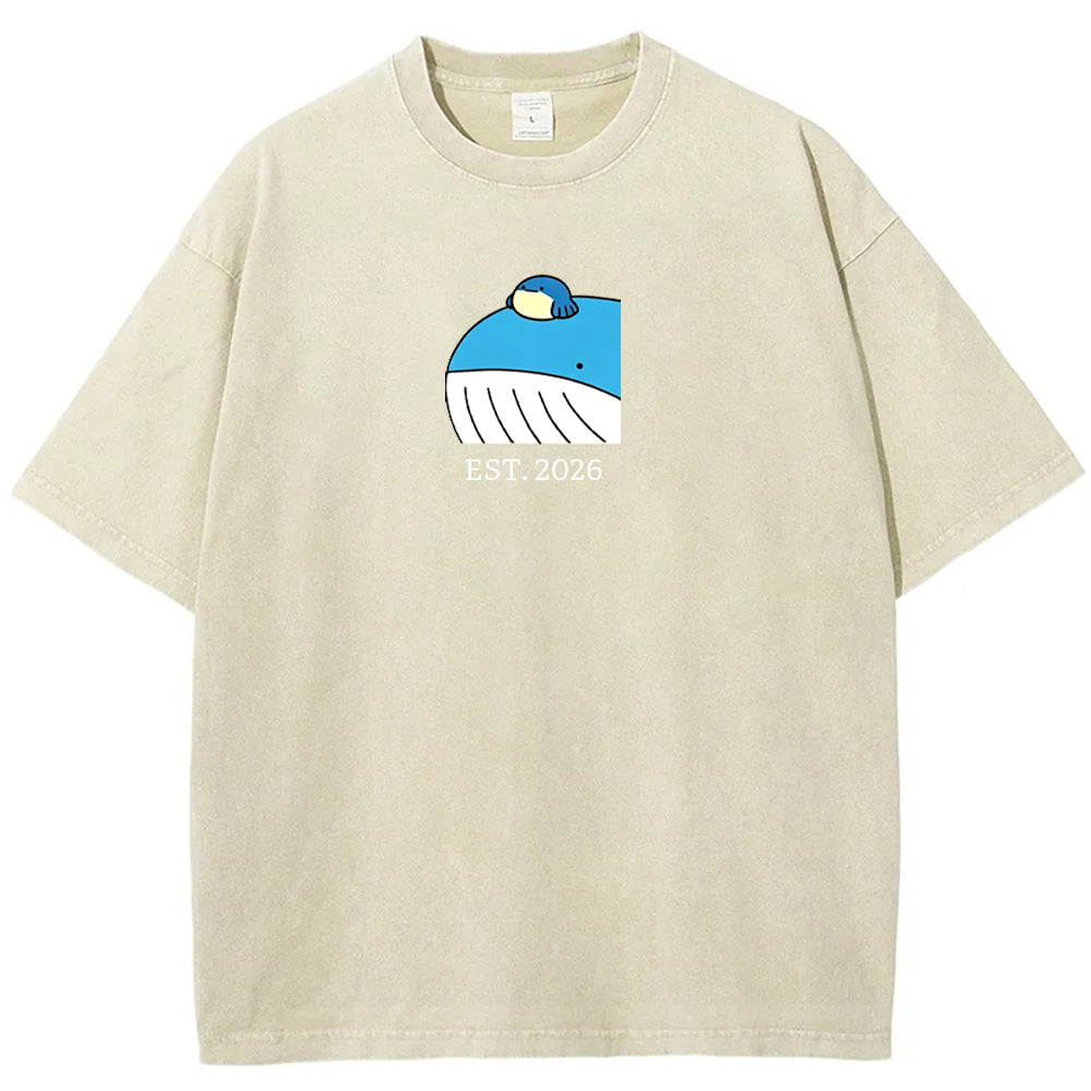 Cute Parent & Kid Wailord Vintage Washed T-Shirt Main image