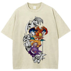 Grunge Sketch Dragon Ghost Group Wash Vintage Tee | Pokemon Anime