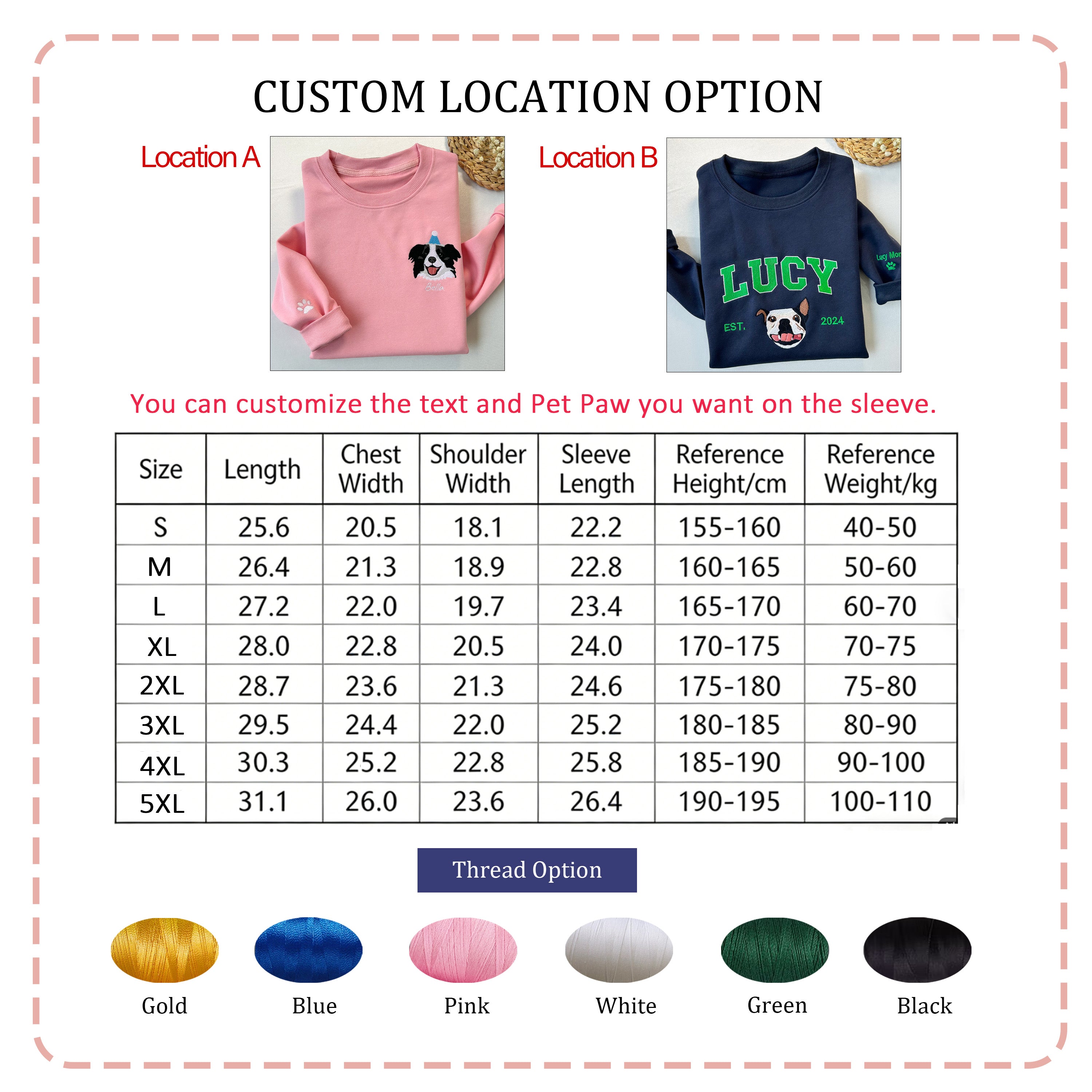 Custom Dog Face Embroidered Sweatshirt-Gift For Custom
