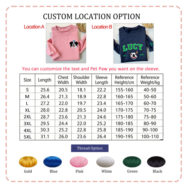 Custom Dog Face Embroidered Sweatshirt-Gift For Custom