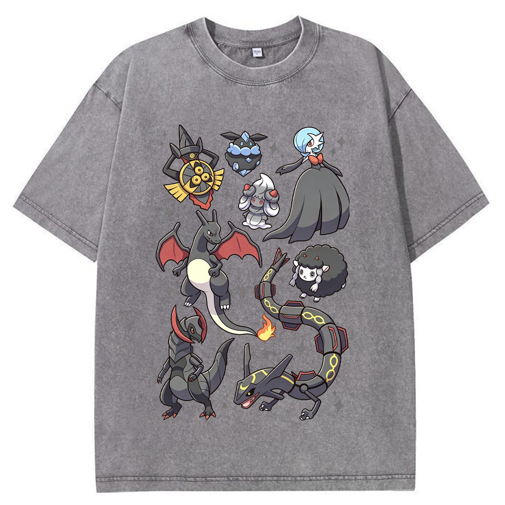 Black Dark Dragon Evolution Squad Cartoon Tee | Pokemon Anime