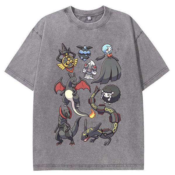 Black Dark Dragon Evolution Squad Cartoon Tee | Pokemon Anime